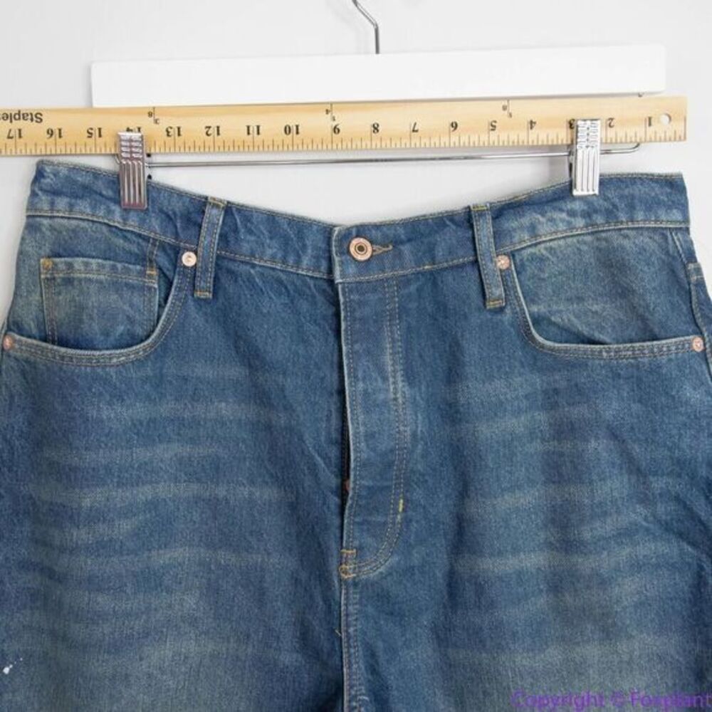 NEW Free People paint splatter raw hem cropped‎ Maggie straight jeans, 31 - Picture 8 of 16